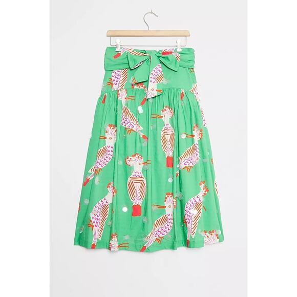 nwt The Art of ANTHROPOLOGIE Camilla Perkins sz 6 Birdie Midi Skirt - Picture 1 of 3
